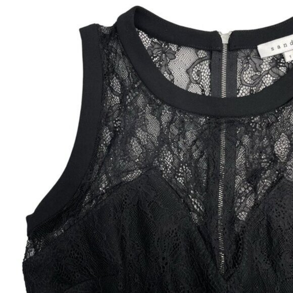 Sandro Paris Women's Lace Peplum Dress Small Black - Picture 5 of 7
